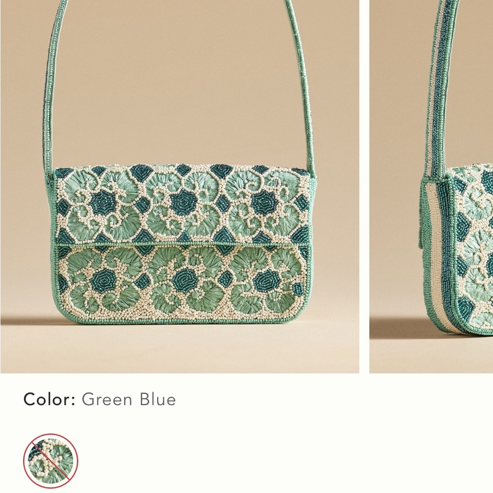 ISO Anthropologie Green and Blue tile Fiona Bag - Picture 1 of 1
